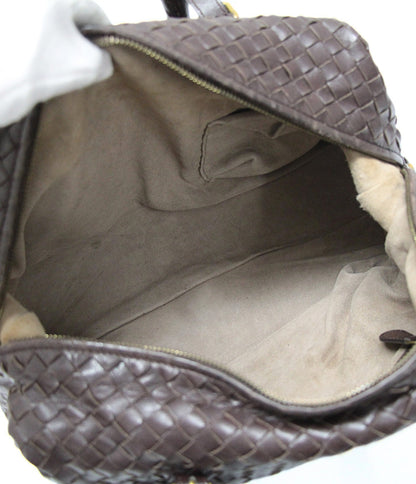 BOTTEGA VENETA Intrecciato Leather Dark Brown Boston Bag Size ONE SIZE