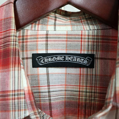 CHROME HEARTS Large Cross Patch Dagger Zip Shirt Red Size M