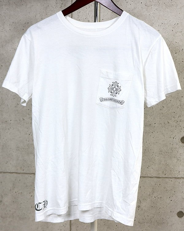 CHROME HEARTS CH Plus Pocket T-Shirt White Cotton Size M