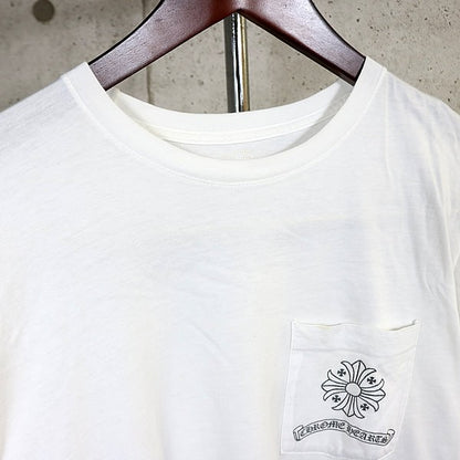 CHROME HEARTS CH Plus Pocket T-Shirt White Cotton Size M