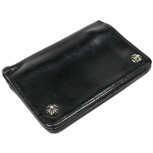 CHROME HEARTS 2ZIP Cross Button Wallet Black Size ONE SIZE