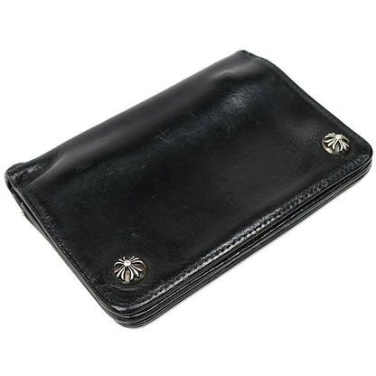 CHROME HEARTS 2ZIP Cross Button Wallet Black Size ONE SIZE