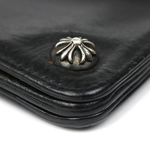 CHROME HEARTS 2ZIP Cross Button Wallet Black Size ONE SIZE