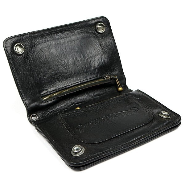 CHROME HEARTS 2ZIP Cross Button Wallet Black Size ONE SIZE