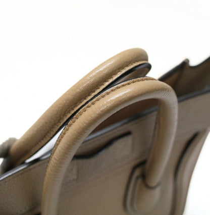 CELINE Luggage Nano Shopper 2WAY Bag Beige Size ONE SIZE