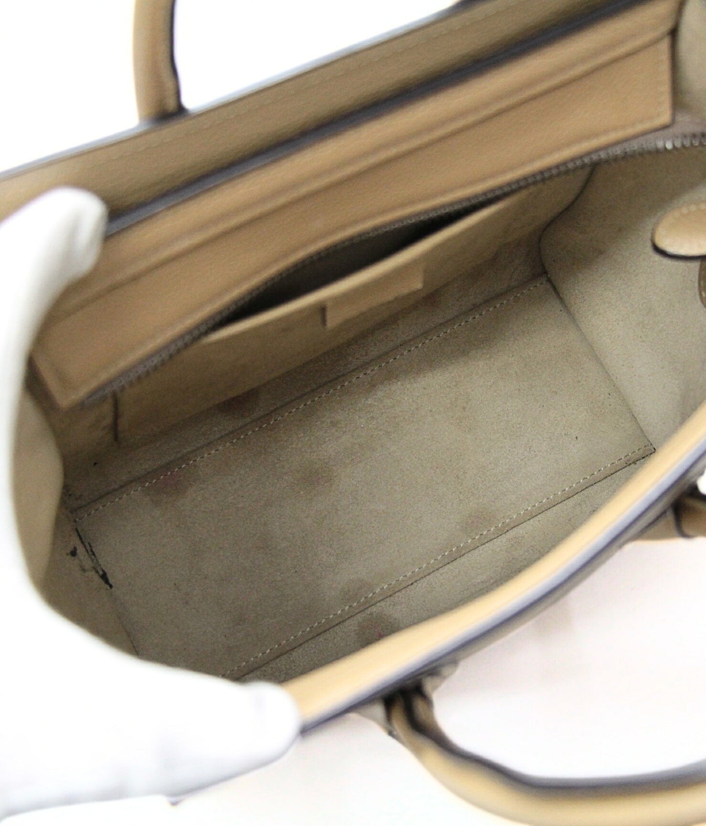 CELINE Luggage Nano Shopper 2WAY Bag Beige Size ONE SIZE