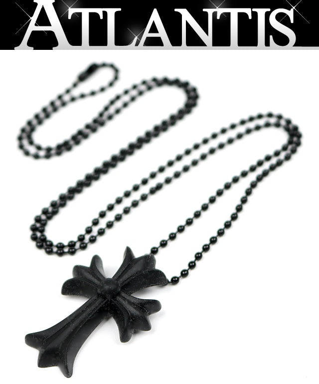 CHROME HEARTS CH Cross Rubber Necklace Black Size ONE SIZE