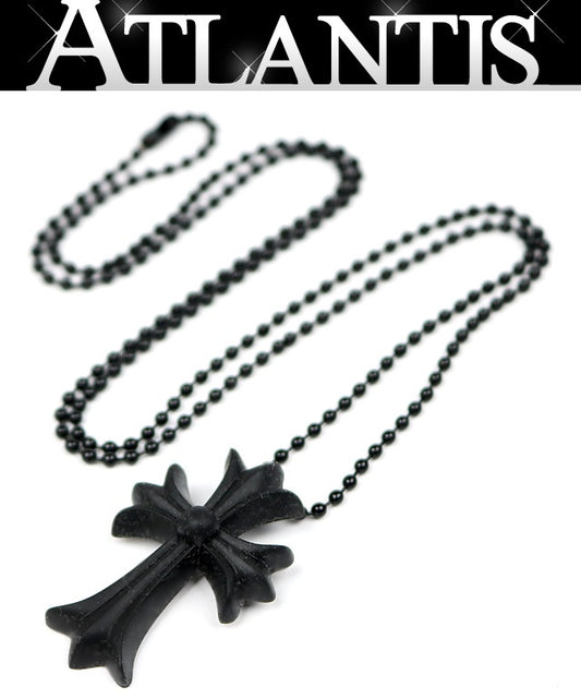 CHROME HEARTS CH Cross Rubber Necklace Black Size ONE SIZE