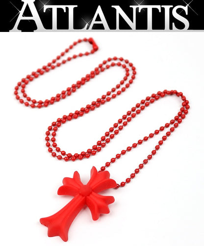 CHROME HEARTS Small CH Cross Necklace Red Size ONE SIZE
