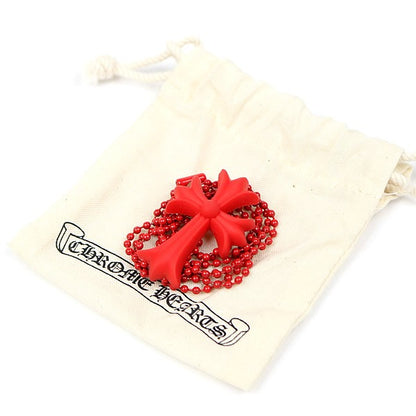 CHROME HEARTS Small CH Cross Necklace Red Size ONE SIZE