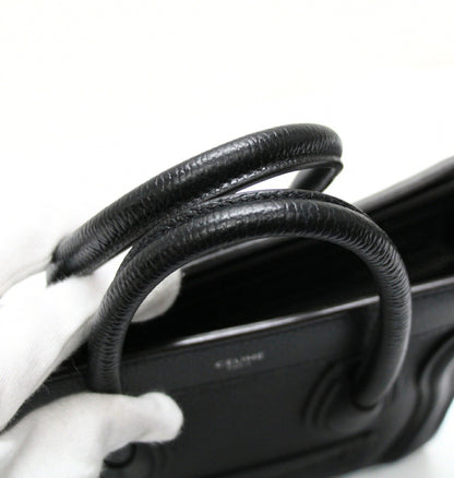 CELINE Luggage Nano Shopper 2WAY Bag Black Size ONE SIZE