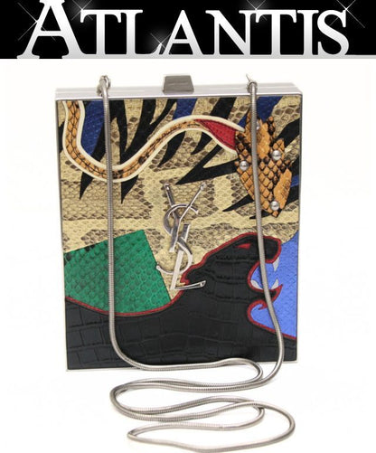 YVES SAINT LAURENT Cassandra Tuxedo Box Chain Bag Patchwork