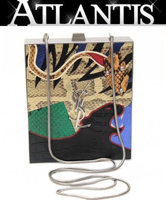 YVES SAINT LAURENT Cassandra Tuxedo Box Chain Bag Patchwork