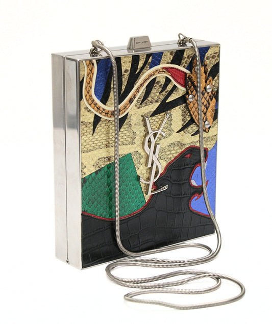 YVES SAINT LAURENT Cassandra Tuxedo Box Chain Bag Patchwork