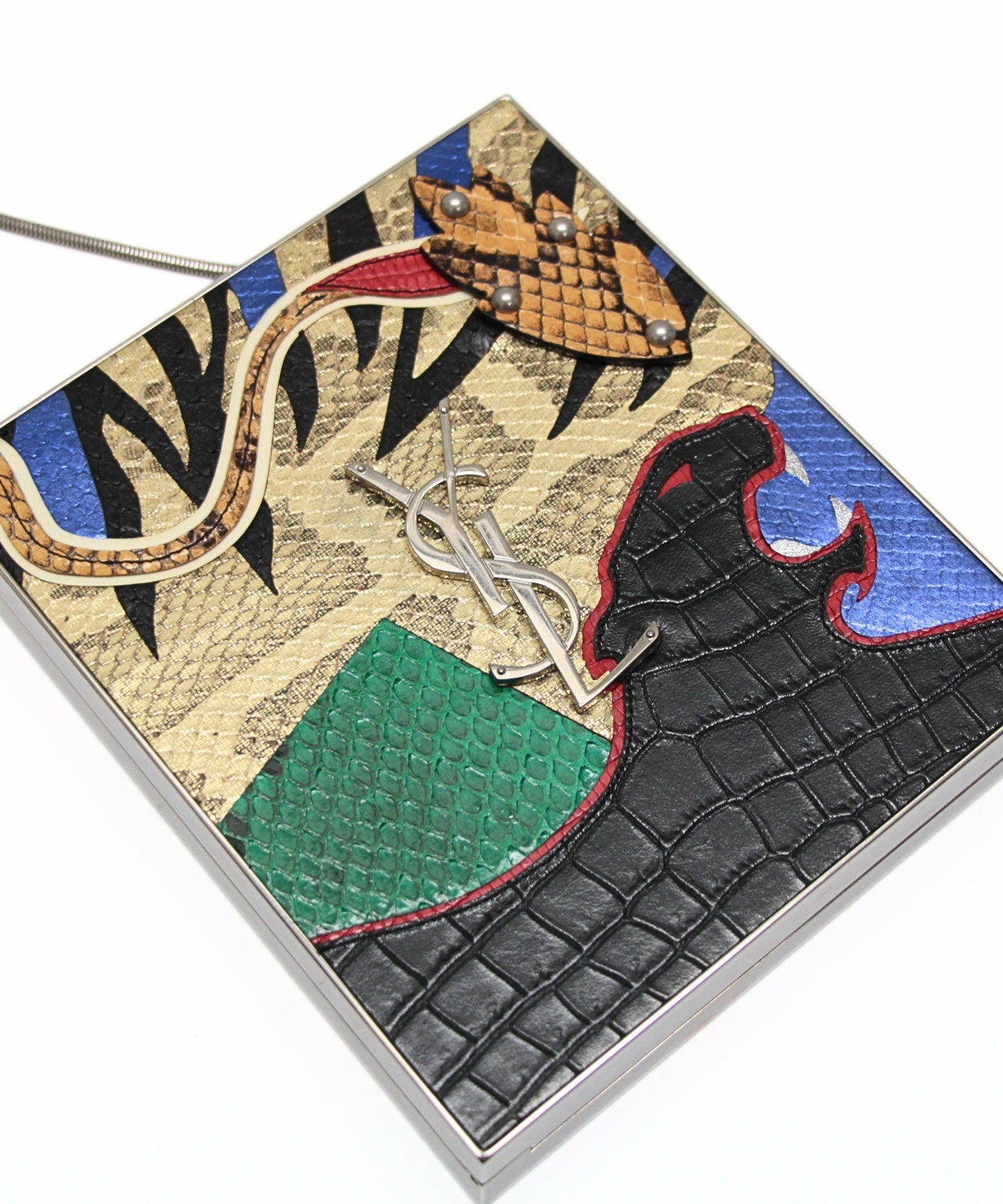 YVES SAINT LAURENT Cassandra Tuxedo Box Chain Bag Patchwork