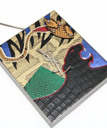 YVES SAINT LAURENT Cassandra Tuxedo Box Chain Bag Patchwork