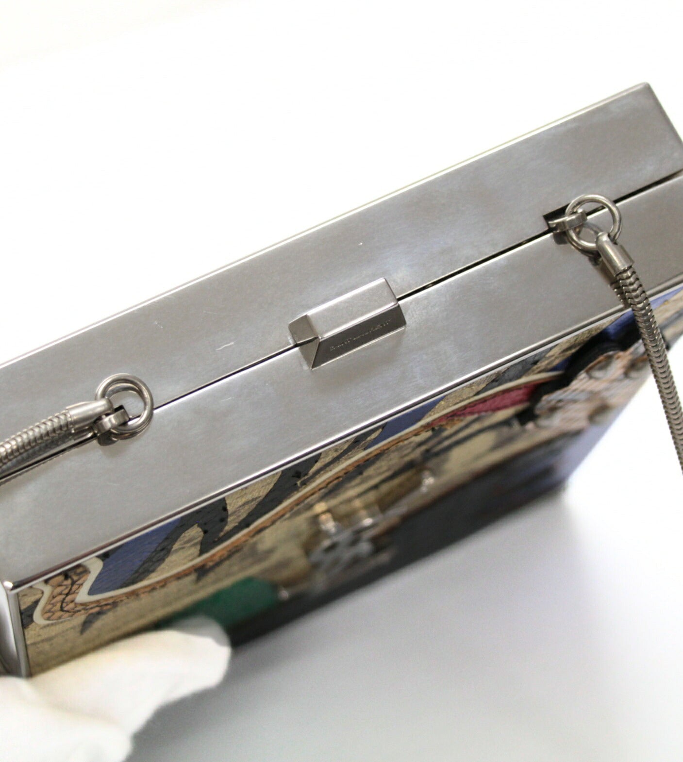 YVES SAINT LAURENT Cassandra Tuxedo Box Chain Bag Patchwork