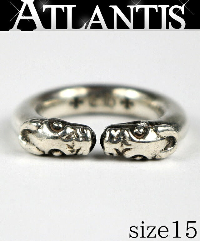 CHROME HEARTS Double Dog Silver SV925 Ring Size ONE SIZE