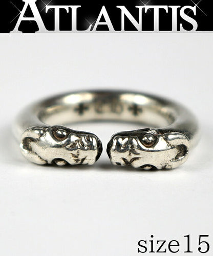 CHROME HEARTS Double Dog Silver SV925 Ring Size ONE SIZE