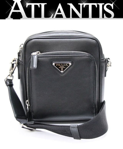 PRADA Triangle Logo Soft Calf Bag Black Size ONE SIZE