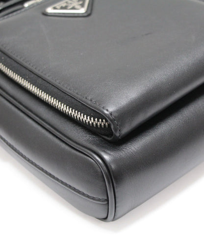 PRADA Triangle Logo Soft Calf Bag Black Size ONE SIZE