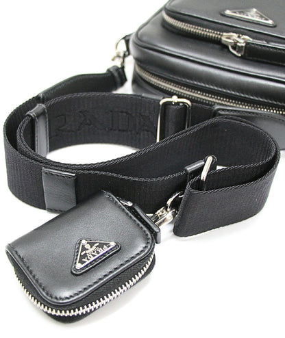 PRADA Triangle Logo Soft Calf Bag Black Size ONE SIZE
