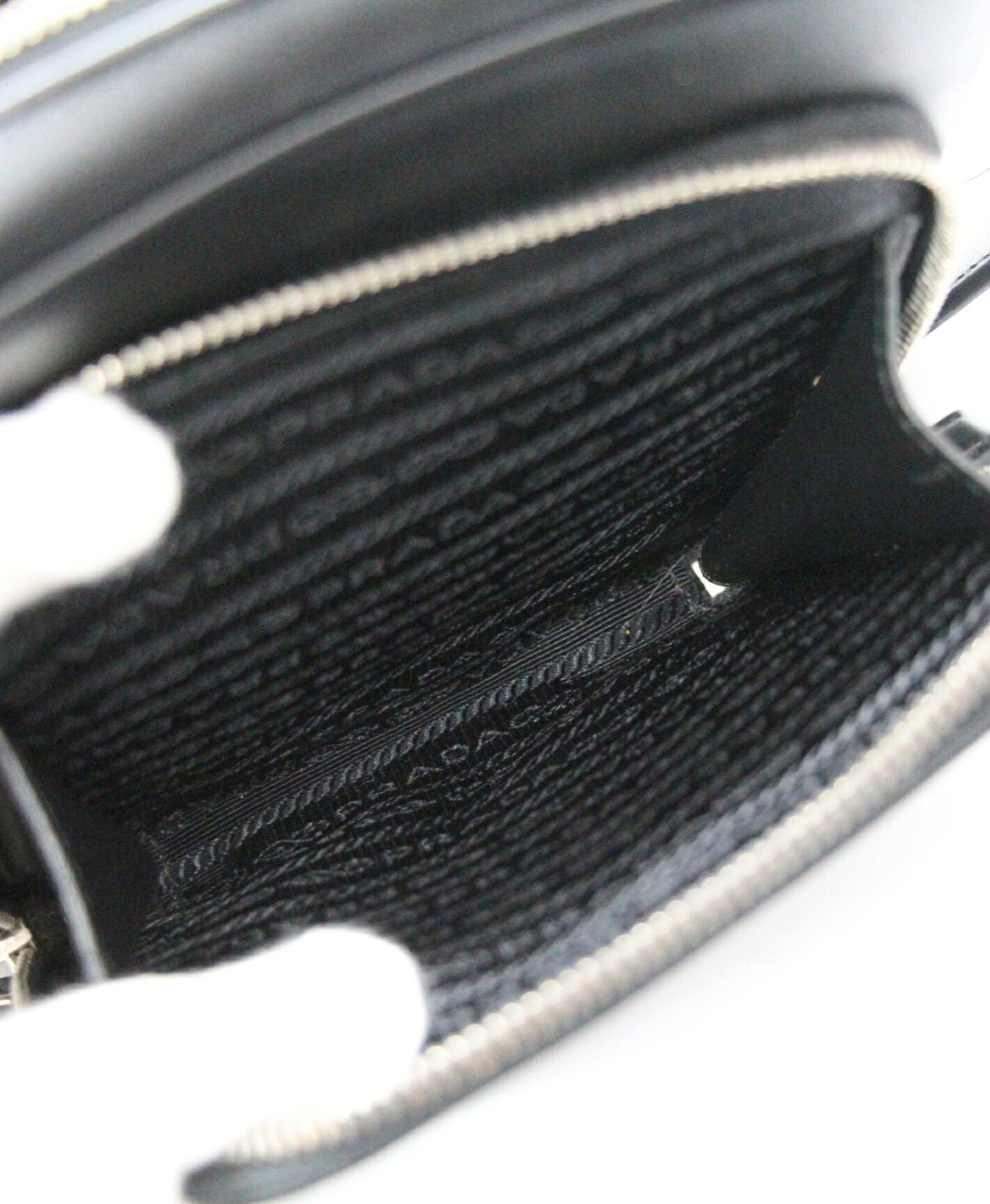 PRADA Triangle Logo Soft Calf Bag Black Size ONE SIZE