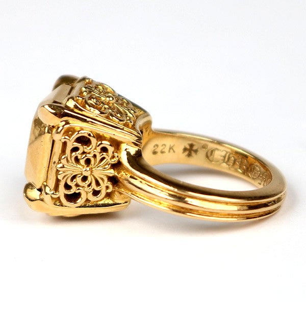 CHROME HEARTS 22K Cocktail CH Plus Ring Gold Size ONE SIZE