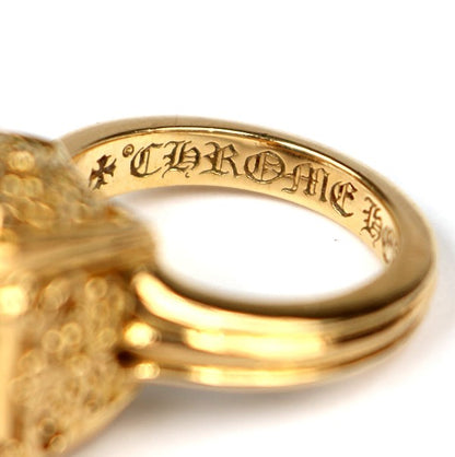 CHROME HEARTS 22K Cocktail CH Plus Ring Gold Size ONE SIZE