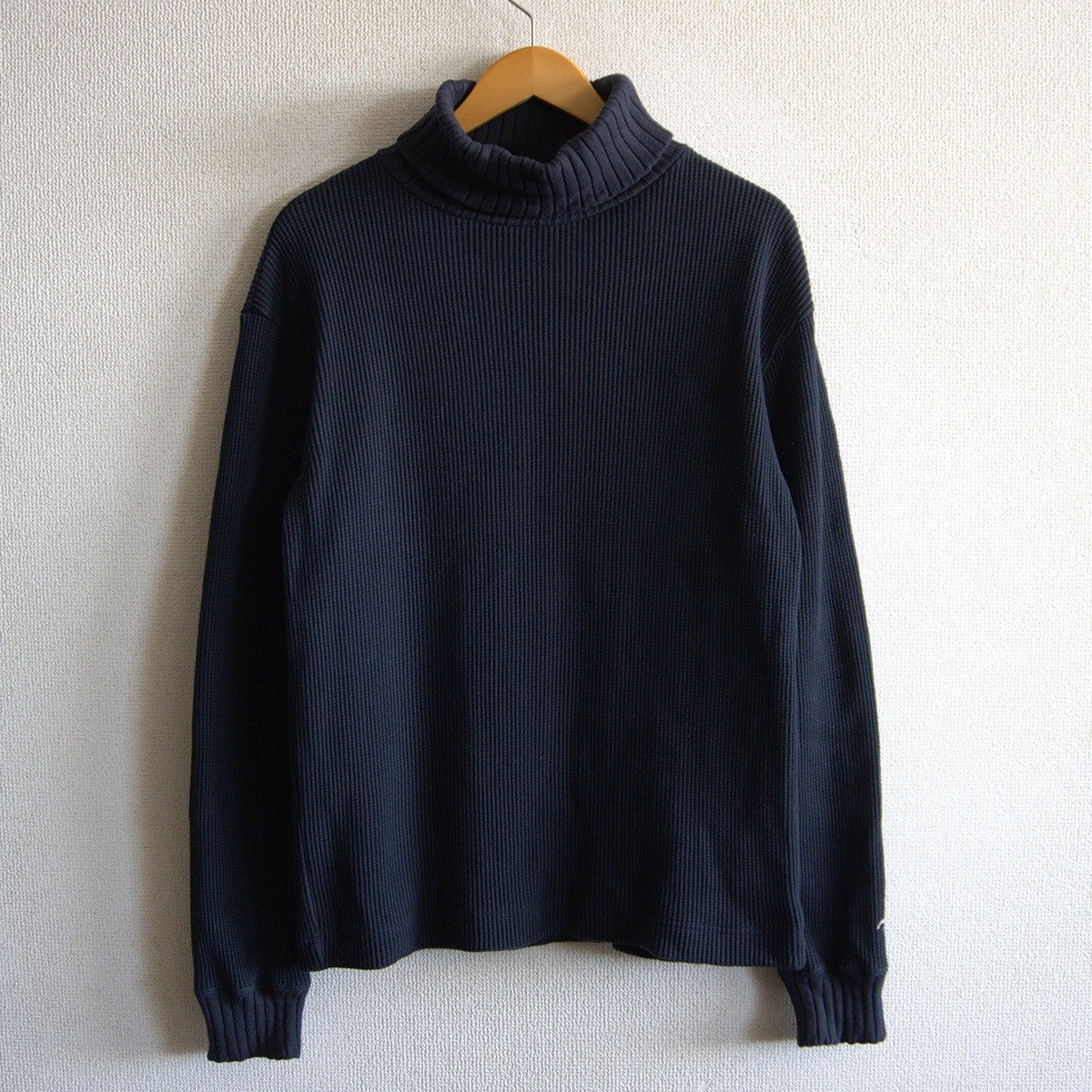Nigel Cabourn TURTLE NECK WAFFLE T-Shirt Blue Size 50