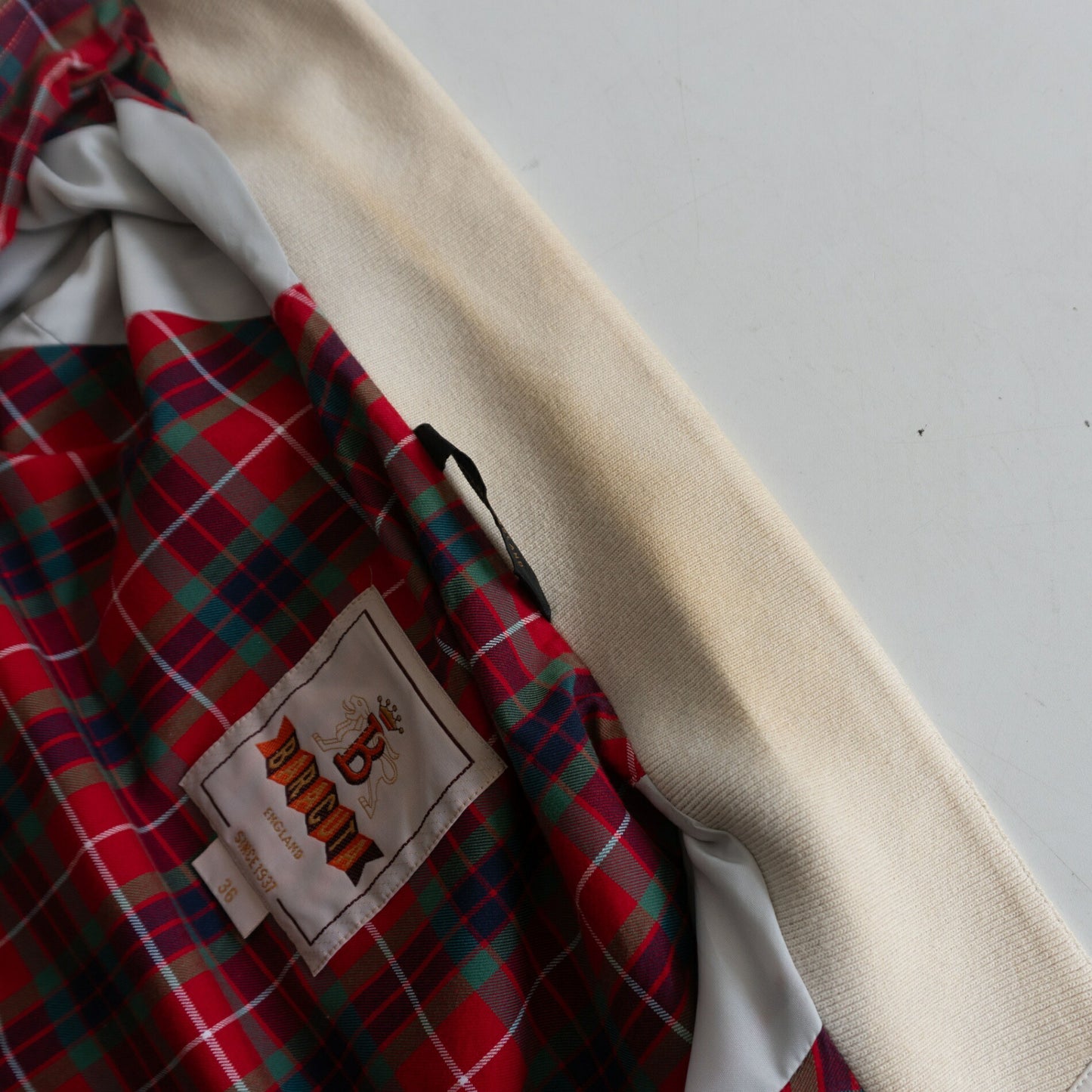 BARACUTA G9 Harrington Jacket Ivory Size 36