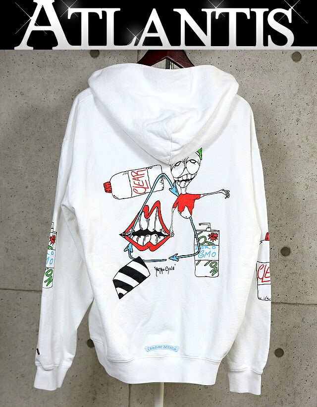 CHROME HEARTS PPO Retro Cycle Matty Boy Hoodie White Size XL