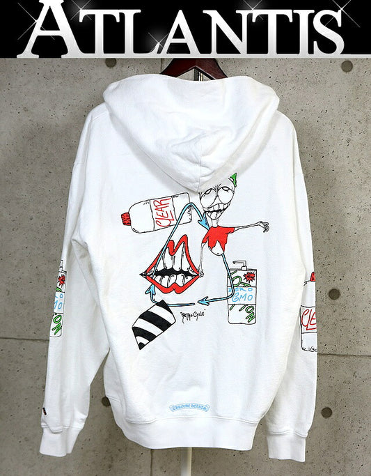 CHROME HEARTS PPO Retro Cycle Matty Boy Hoodie White Size XL