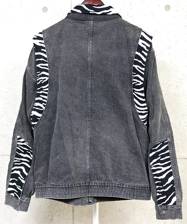 CELINE 21AW Hedi TEEN KNIGHT POEM Zebra Jacket Black Size L
