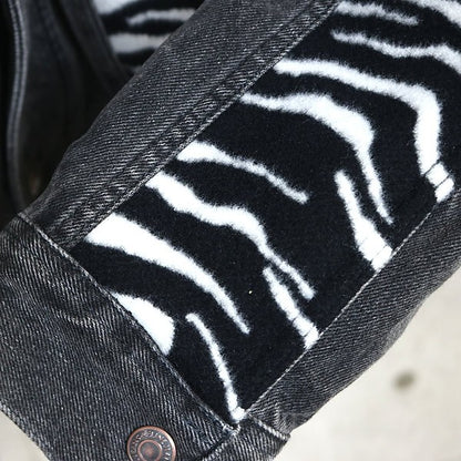 CELINE 21AW Hedi TEEN KNIGHT POEM Zebra Jacket Black Size L