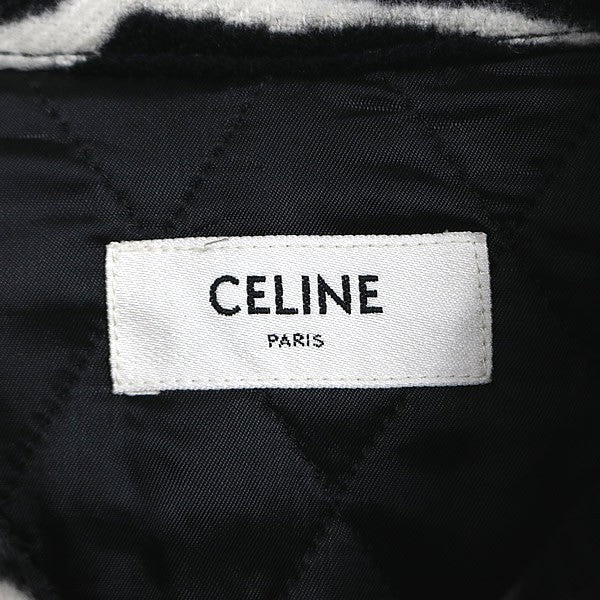 CELINE 21AW Hedi TEEN KNIGHT POEM Zebra Jacket Black Size L