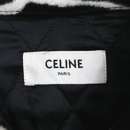 CELINE 21AW Hedi TEEN KNIGHT POEM Zebra Jacket Black Size L