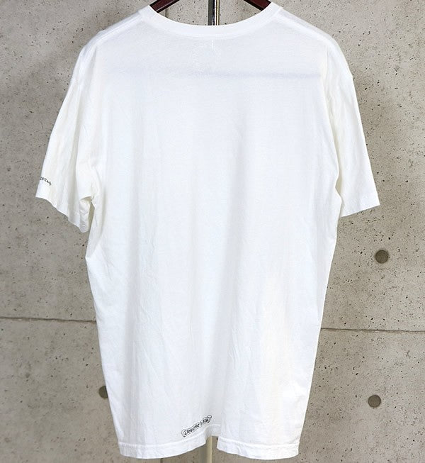 CHROME HEARTS Neck Logo Print T-Shirt White Cotton Size XL