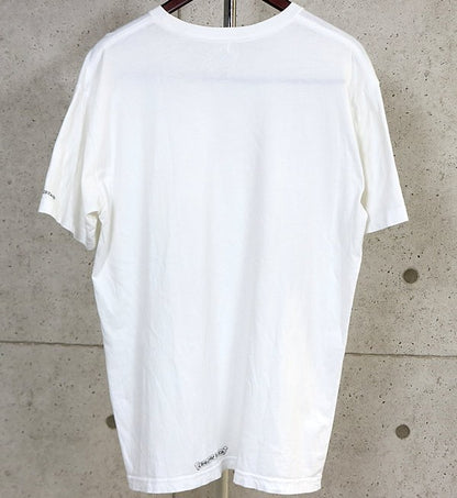 CHROME HEARTS Neck Logo Print T-Shirt White Cotton Size XL