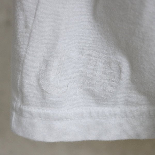 CHROME HEARTS Neck Logo Print T-Shirt White Cotton Size XL
