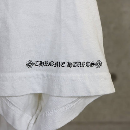 CHROME HEARTS Neck Logo Print T-Shirt White Cotton Size XL