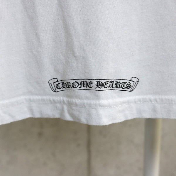 CHROME HEARTS Neck Logo Print T-Shirt White Cotton Size XL