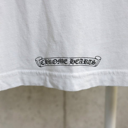 CHROME HEARTS Neck Logo Print T-Shirt White Cotton Size XL