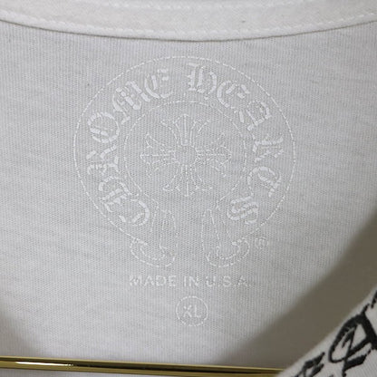 CHROME HEARTS Neck Logo Print T-Shirt White Cotton Size XL