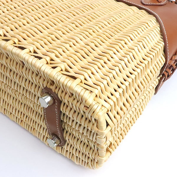 HERMES Bolide Picnic Fauve Rattan Handbag Size ONE SIZE