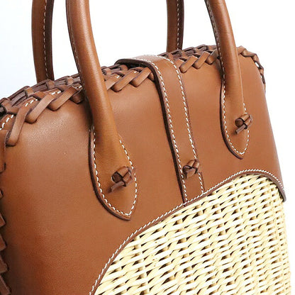 HERMES Bolide Picnic Fauve Rattan Handbag Size ONE SIZE