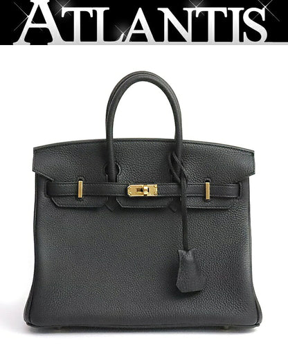 HERMES Birkin 25 Black Togo Hardware Handbag Size ONE SIZE