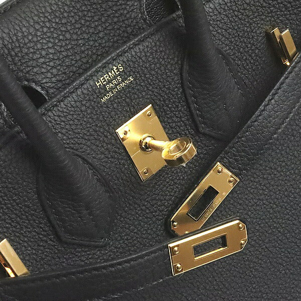 HERMES Birkin 25 Black Togo Hardware Handbag Size ONE SIZE