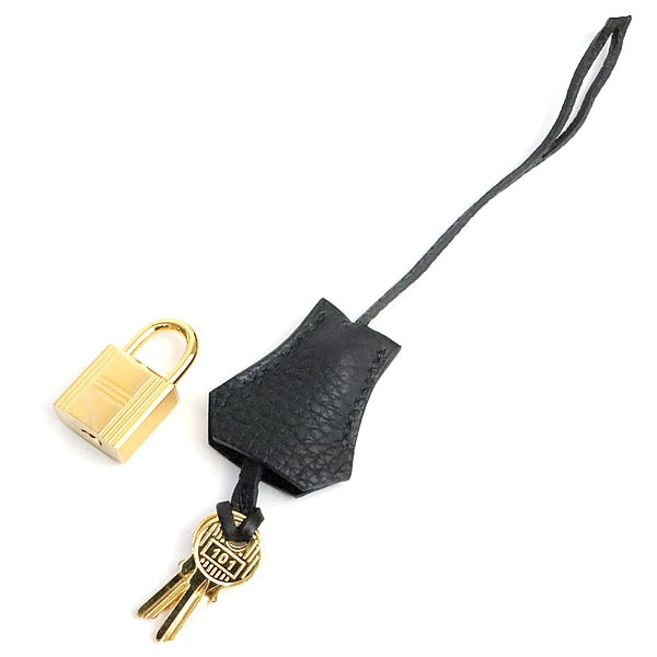 HERMES Birkin 25 Black Togo Hardware Handbag Size ONE SIZE