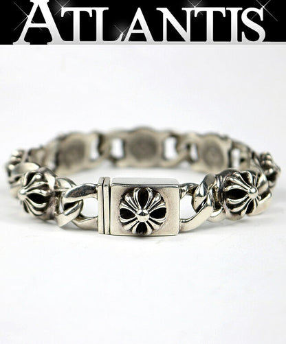 CHROME HEARTS Small Crosslink Silver Bracelet Size ONE SIZE